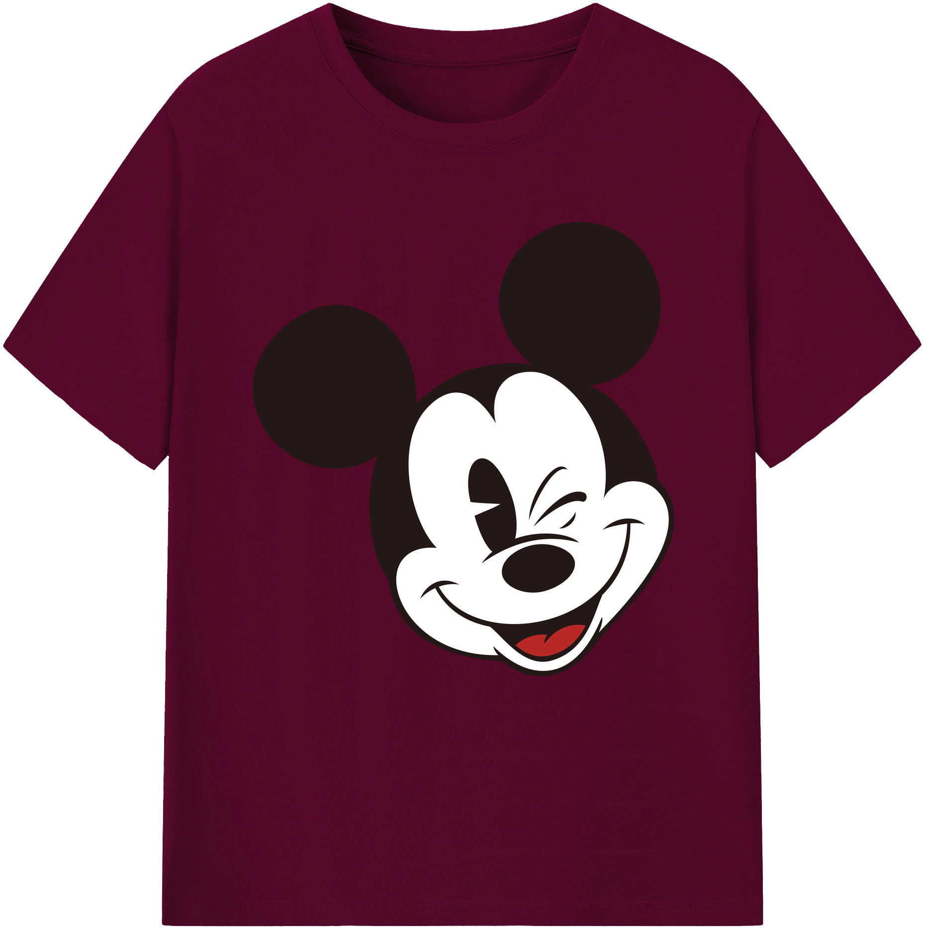 （画像用） ミッキーマウス Mickey Mouse レディースカジュアルプリントTシャツ（綿100％）